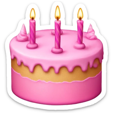 Pink birthday cake sticker