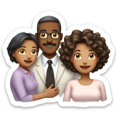 Mom dad and 2 girls sticker