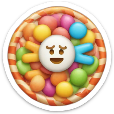 candy circle above a cross symbol sticker
