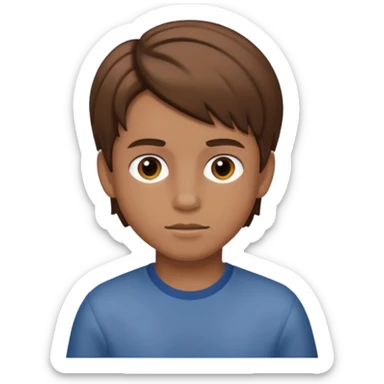 Niño con el pelo divido en dos sticker