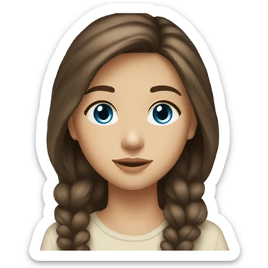 cold brown hair blue eyes light medium yellowtone skintone sticker