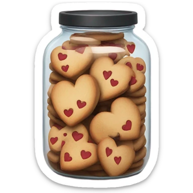 realistic jar with heart shaped cookies sticker