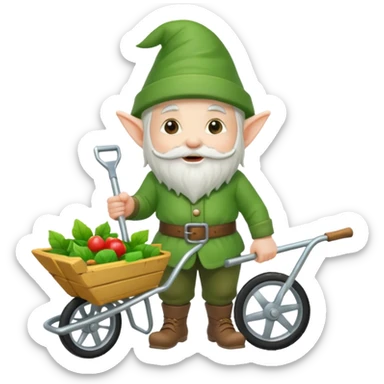 gnome with wheelbarrow sticker