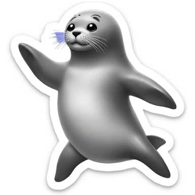a seal dancing with a disco costume on sticker