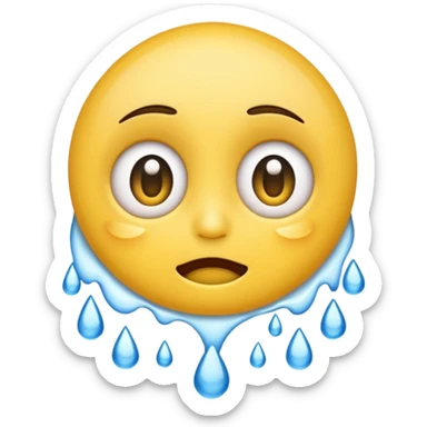 Emoji crying lots of tears with crazy eyes and a smile  sticker