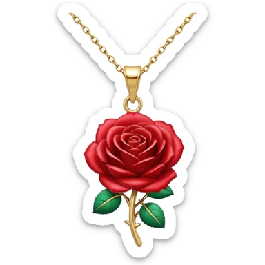  Realistic red rose head charm, 14k sparkling Gold necklace sticker