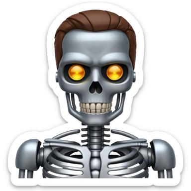 Terminator with metal skeleton sticker