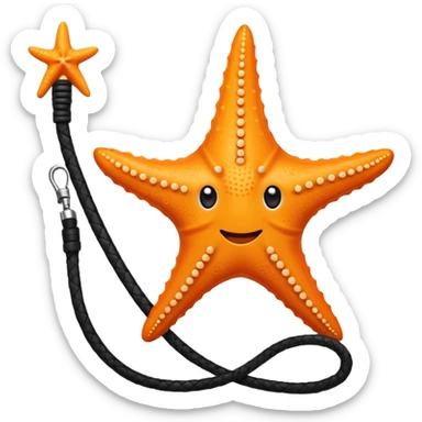 Starfish with face and a black leather whip sticker