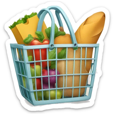 Shopping bag With groceries sticker