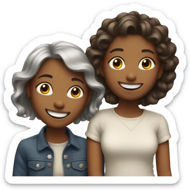 happy girls sharing a moment sticker