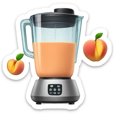 a peach and a blender sticker
