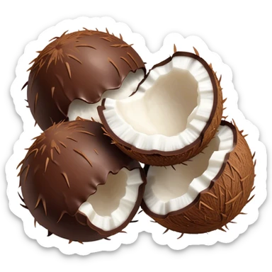 Chocolate balls covered in coconut flakes  sticker