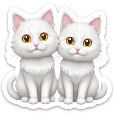 two white cats sticker