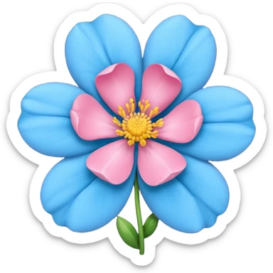 Um emoji da flor rosa vermelha tradicional só que com coloração azul sticker
