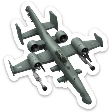 A-10 warthog military plane with Gatlin gun sticker
