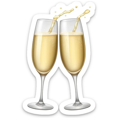 Champagne glasses clinking in celebration sticker