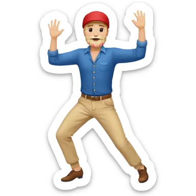 Attractive blonde man with beard dancing sticker