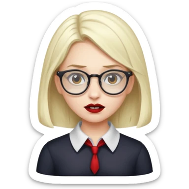 a vampire nerd girl sticker