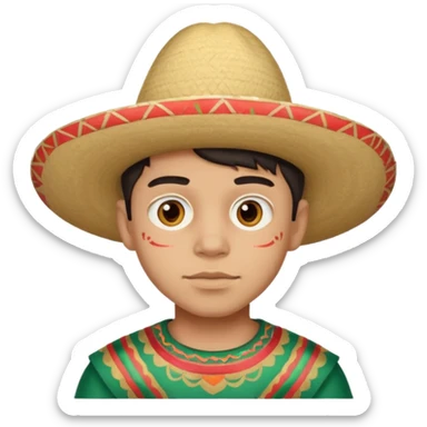 mexican boy with full painted face sticker