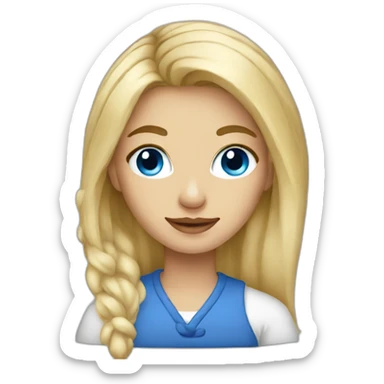 Blonde blue eyes artist painter sticker