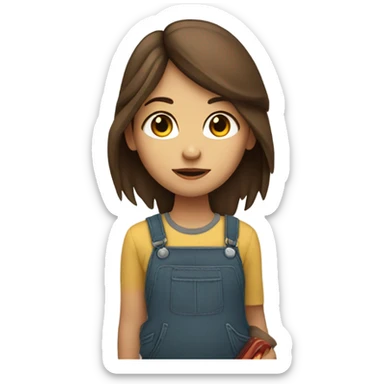 brown hair girl have a sign with “I’m dura” sticker