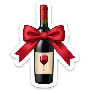 ribbon decoration on a wine bottle sticker