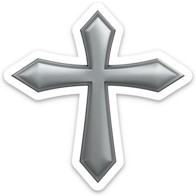 Silver knight templar cross sticker