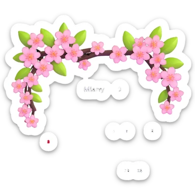 spring calendar with cherry blossoms sticker