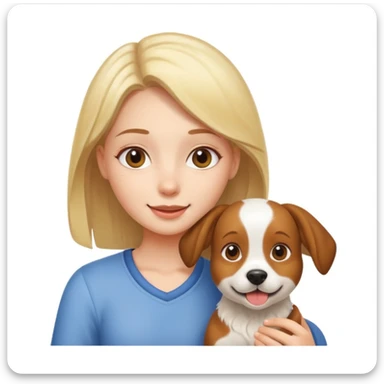 girl and her pet dog sticker