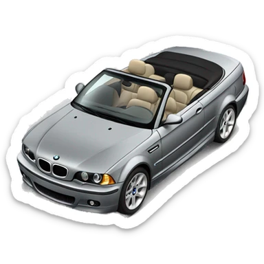 Grey BMW E46 convertible  sticker