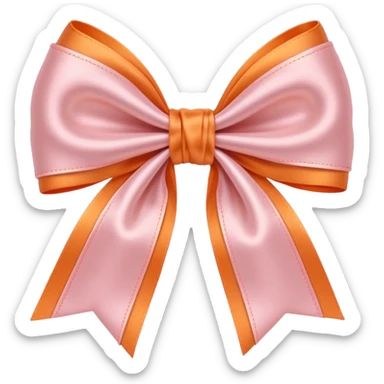 Light Pink light orange bow sticker
