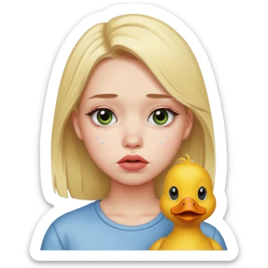 A girl with duck lips and acne very ugly and depressed  sticker