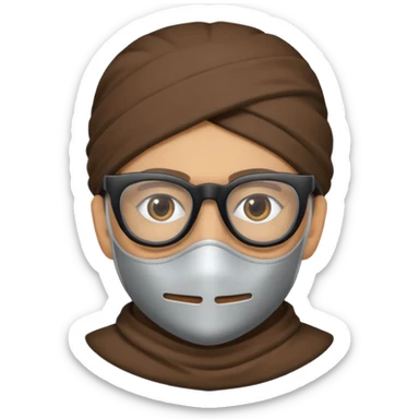 Face glasses grolzy bandit sticker