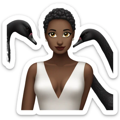 black swan elegant sticker