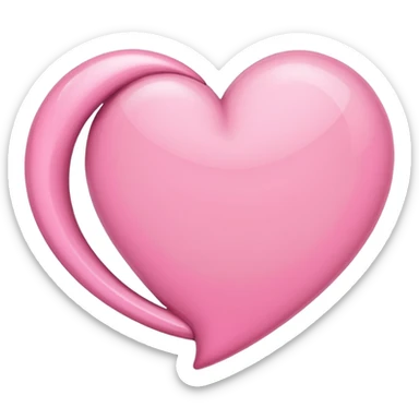 Pink crescent moon heart sticker
