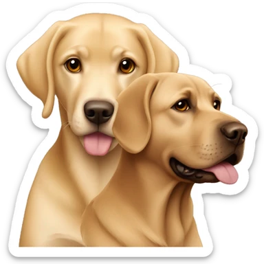 Brown Labrador and blonde girl love sticker