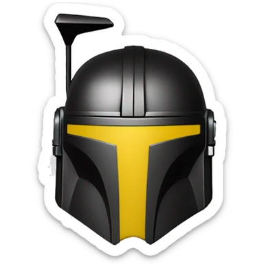 Mandalorian helmet black and yellow with antenna sticker
