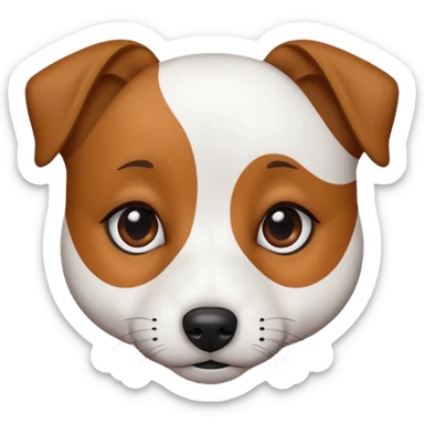 Chien jack Russel blanc avec deux tache marron sur ses yeux et dort ! sticker