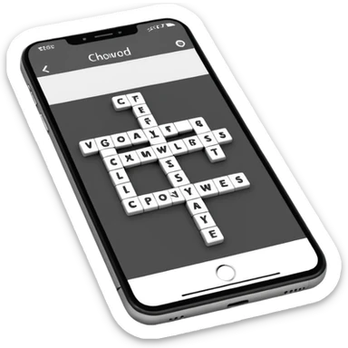 Black and White Crossword on smartphone display sticker
