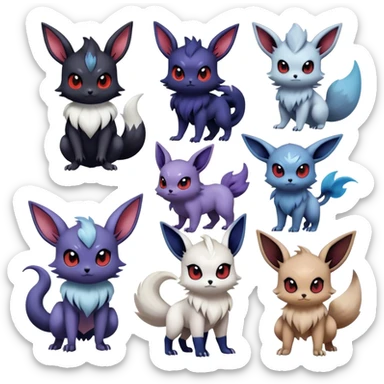 Cool Cute Kawaii Noibat-Eevee-Absol-Zorua-Pokemon Full Body  sticker