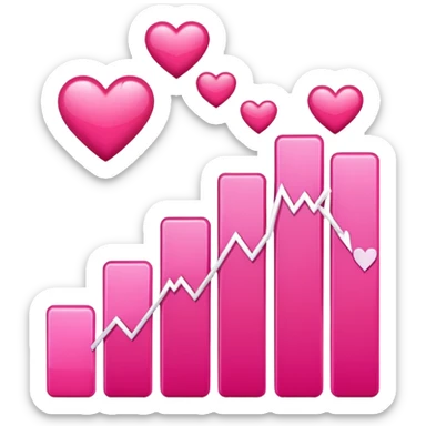 cute pink stocks graph sticker