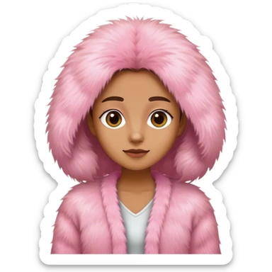 Pink fur cardigan sticker