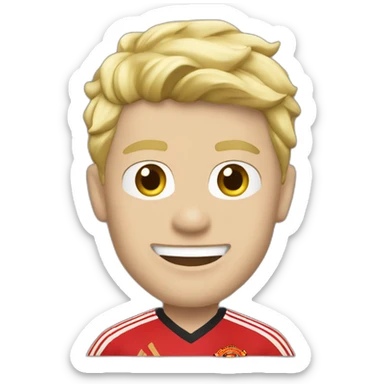 blonde manchester united player kicking sticker