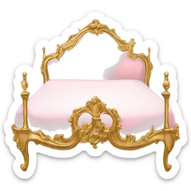 vintage pink and gold rococo bed frame sticker