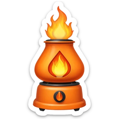 kettele with bottom heating need flame sticker