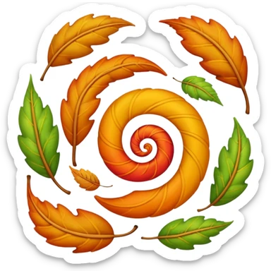 Leaves blowing in the wind sticker