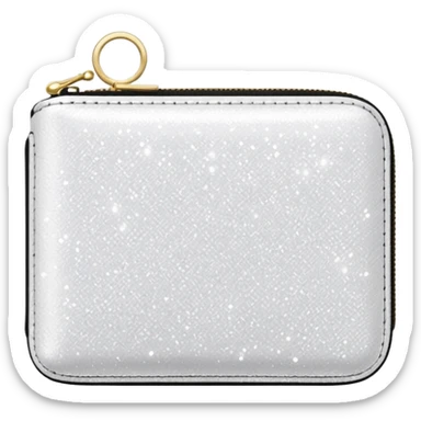 glitter white wallet sticker