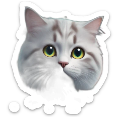 beautiful realistic nebula in outer space behind small cat face sticker