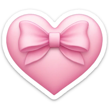 light pink heart with a bow sticker