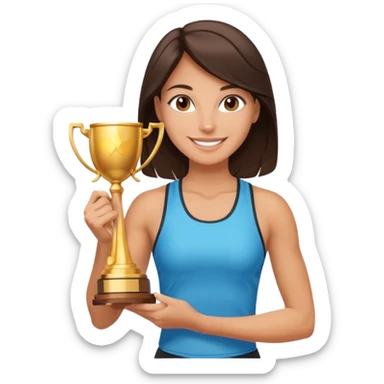 Champion marathon award winner beautiful brunette sticker
